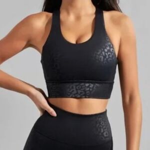 Buffbunny Collection Black Leopard Print Sports Bra Medium Buff Bunny